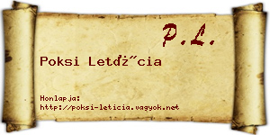 Poksi Letícia névjegykártya